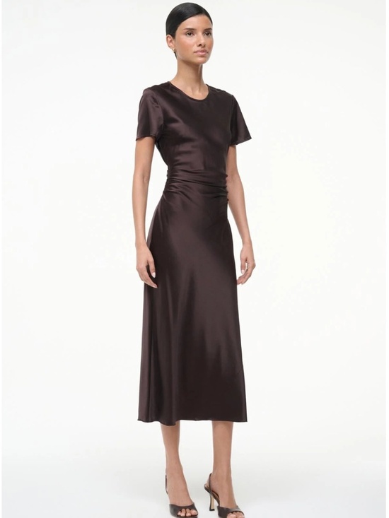 STAUD Dresses & Skirts - Marcel Silk Dress ~ Earth